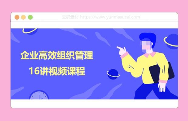 企业高效组织管理16讲视频课程