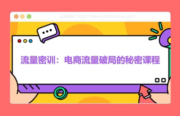 流量密训：电商流量破局的秘密课程